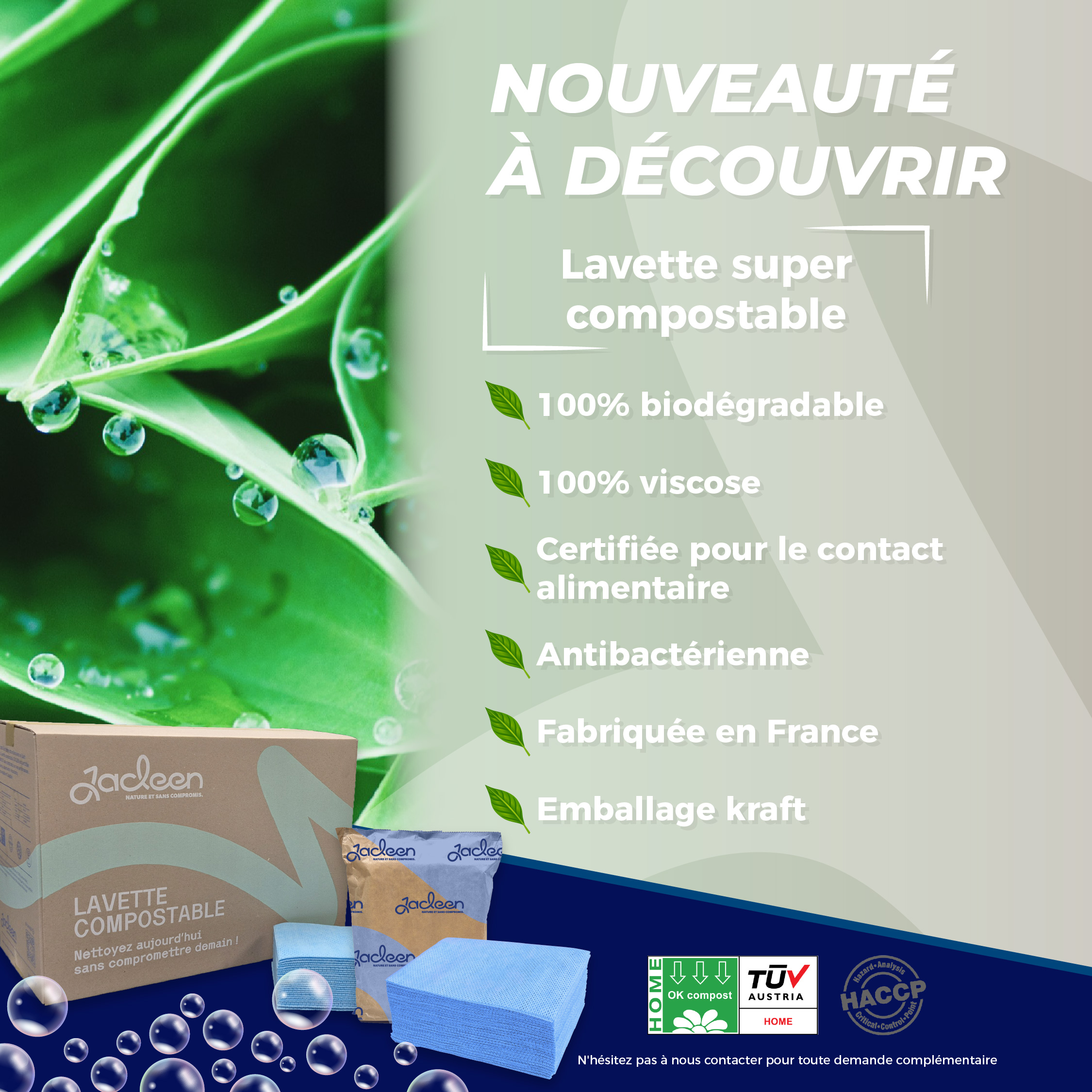 Lavette compostable